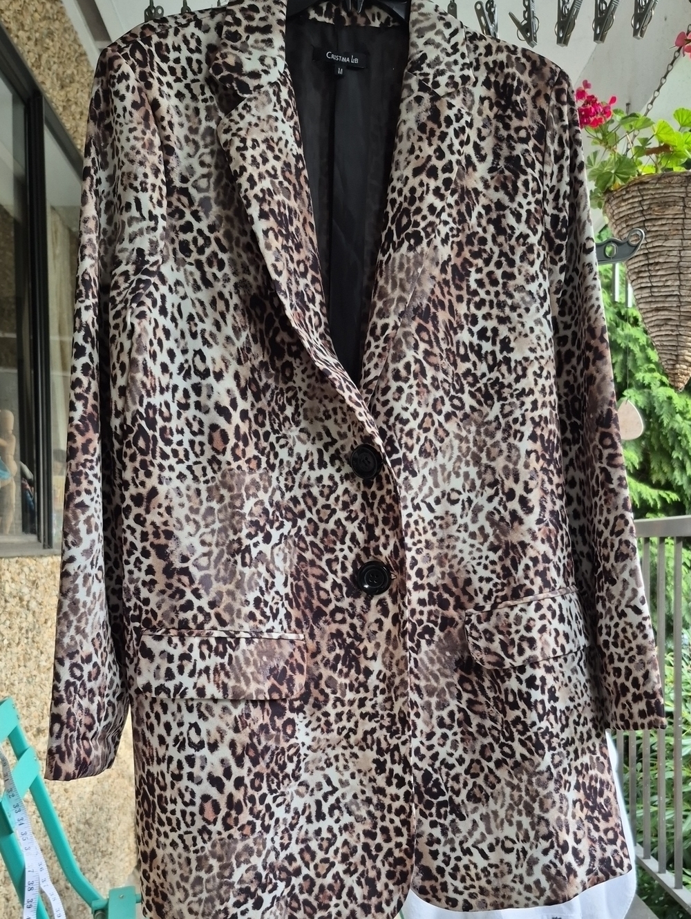 Cristina Lei Made in Italy Leopard Print Long Women's Blazer Jacket NWT